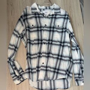 Sonoma blue and White Casual Button Down Shirt button up top